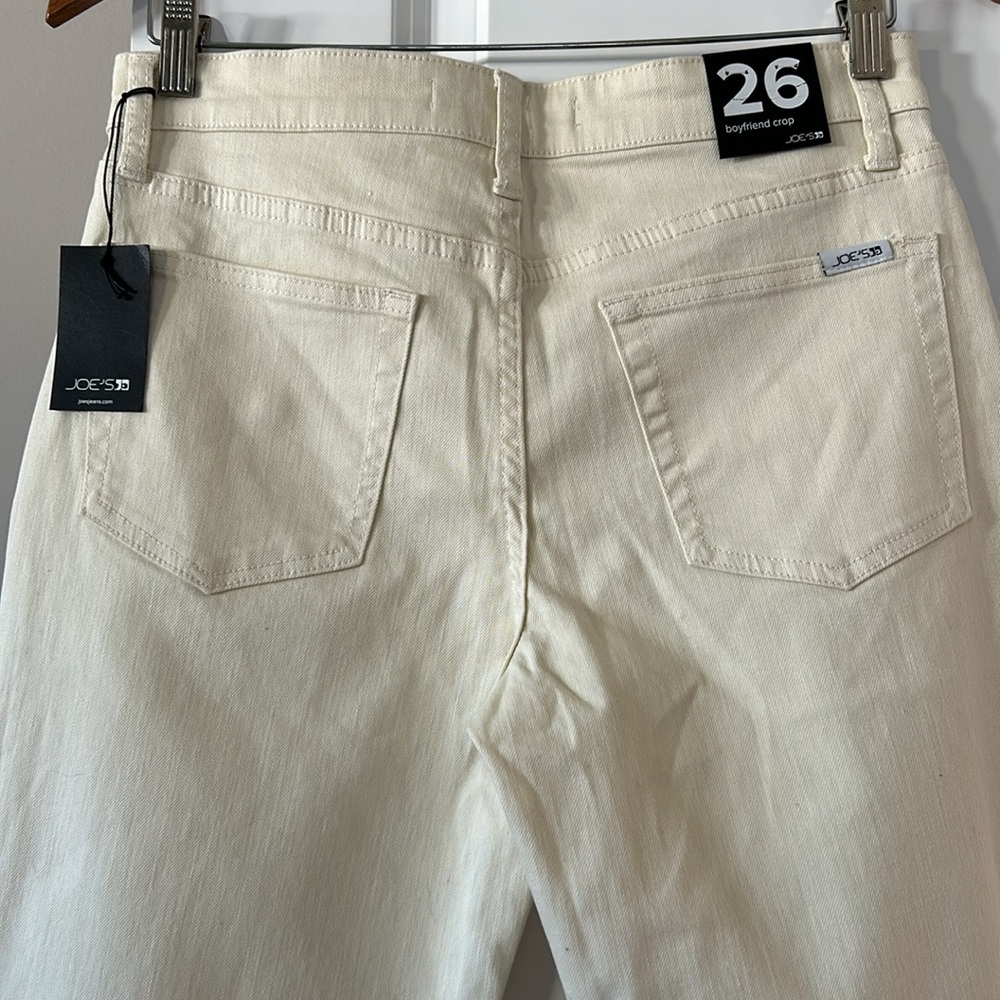 ⭐️NWT!⭐️Joe's Jeans Boyfriend Crop Pale Yellow Jeans Size 26 5-Pocket Zip Fly